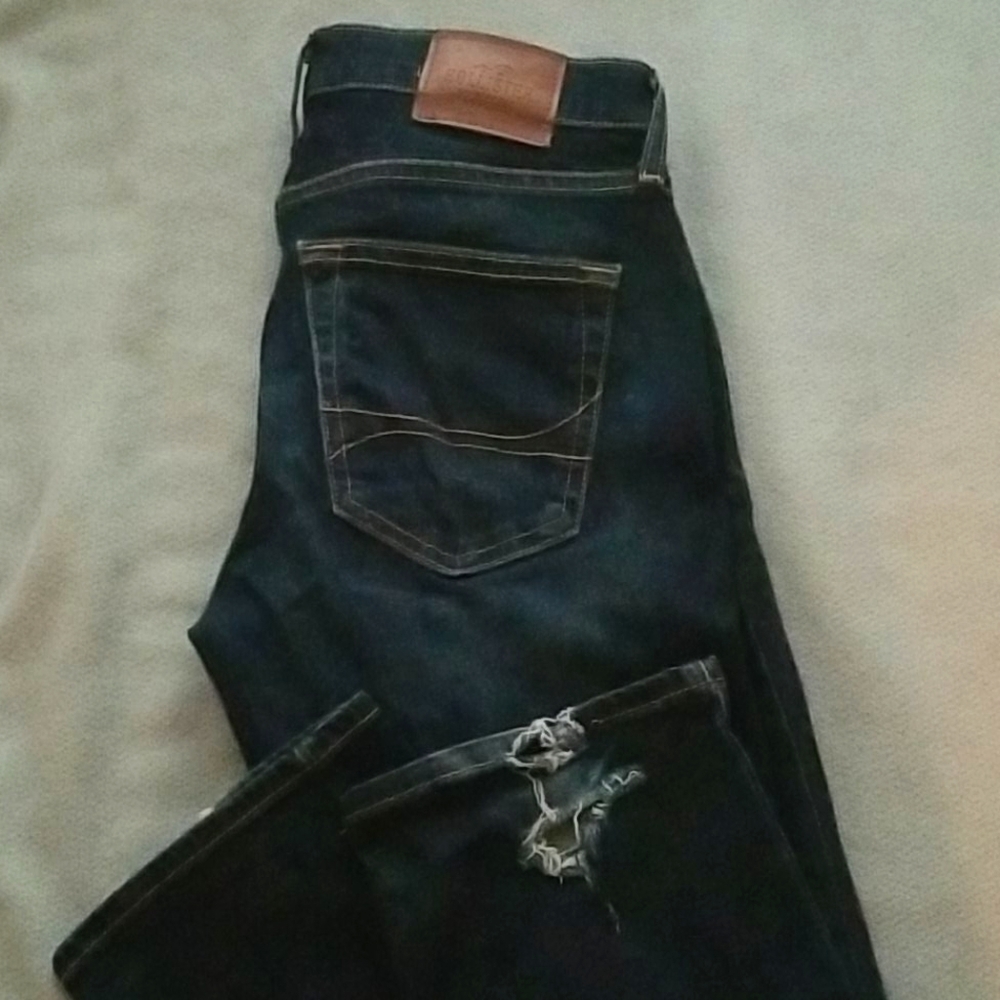 Hollister Men's Dark Wash Slim Straight Jeans